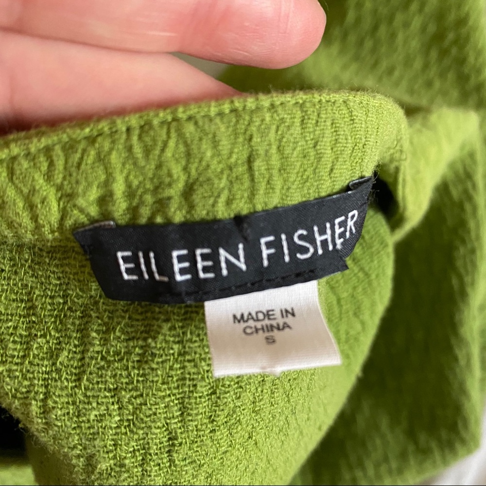 Eileen Fisher Green Textured Tunic Top Size Small - Picture 4 of 6